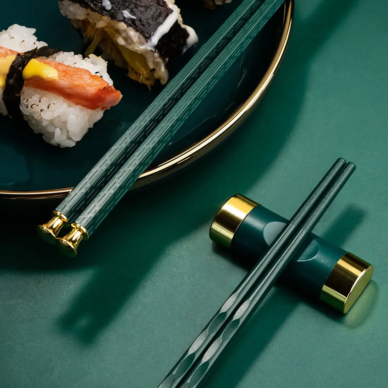 Baguettes Japonaises en inox 5 paires - Shinsei (新生)