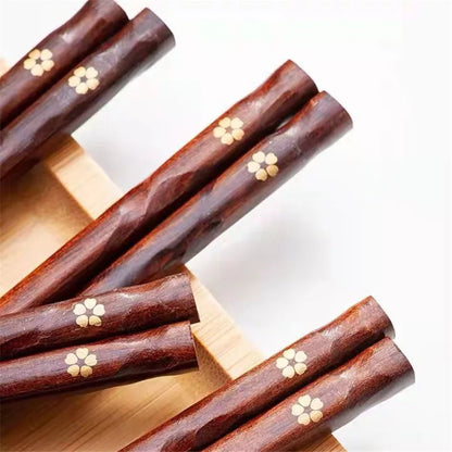 Baguettes Japonaises en bois 5 paires - Kiyomi (清美)