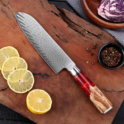 Couteau Santoku en Acier Damassé 17 cm - Kumo (雲)