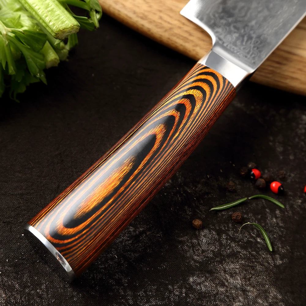Couteau Nakiri en acier Damassé 17 cm - Tsubaki (椿)
