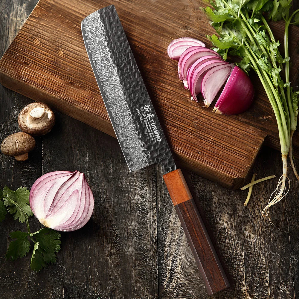 Couteau Nakiri en acier Damassé 18 cm - Shinrin (森林)