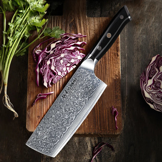 Couteau Nakiri en acier Damassé 18 cm - Raijin (雷神)