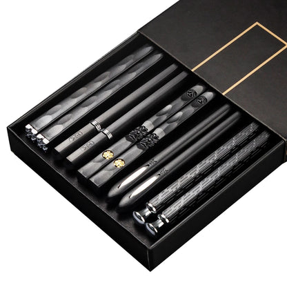 Baguettes Japonaises en inox 5 paires - Shinsei (新生)