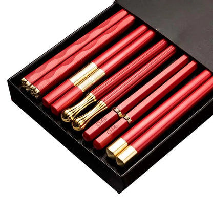 Baguettes Japonaises en inox 5 paires - Shinsei (新生)