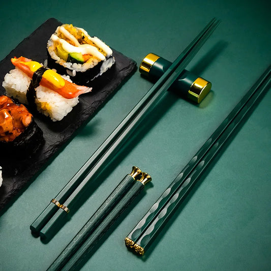 Baguettes Japonaises en inox 5 paires - Shinsei (新生)